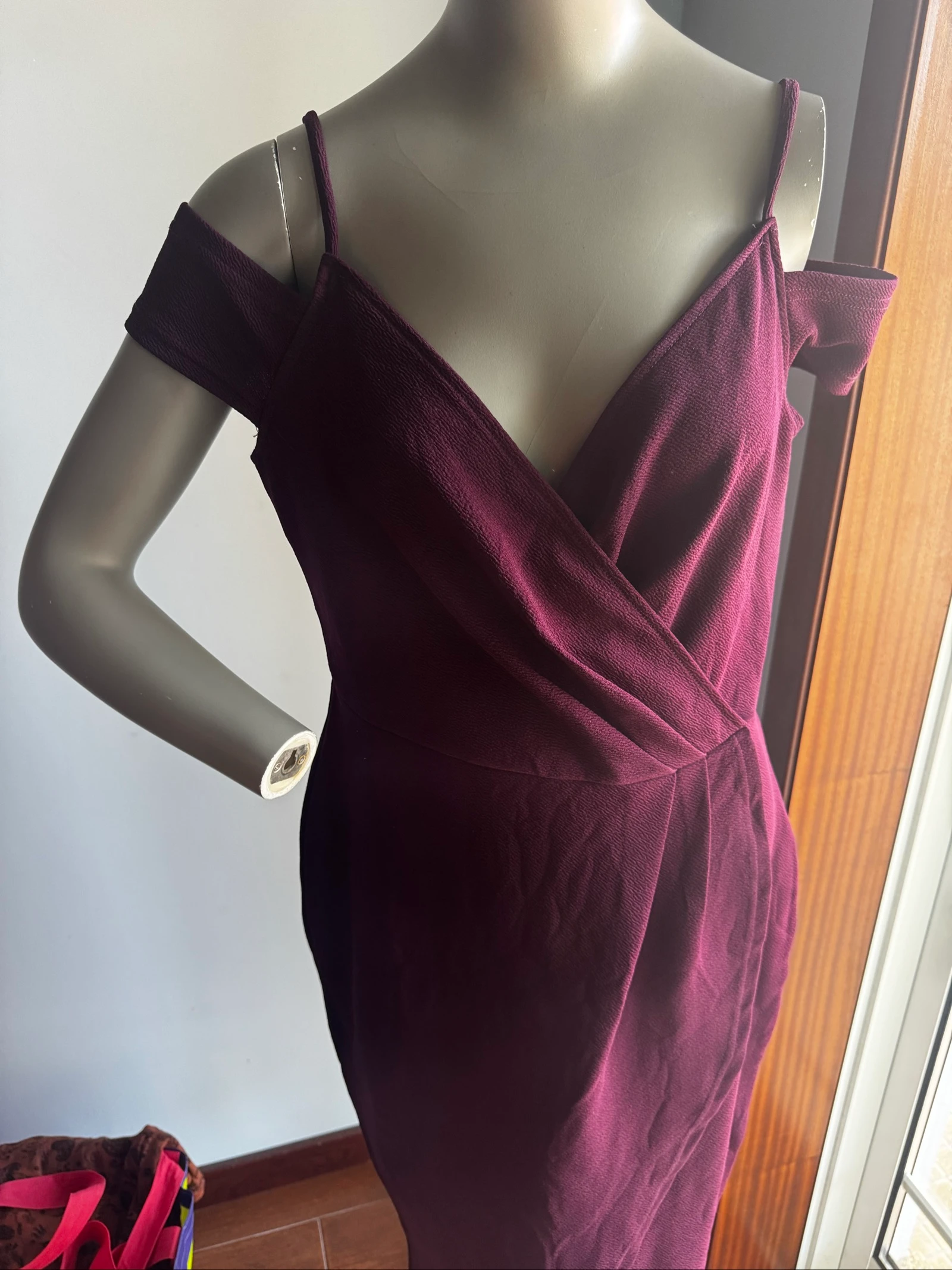 AX Paris Dress Burgundy M/L (UK14) | Off the Shoulder | Party | Ceremony | Elegant – photo 2